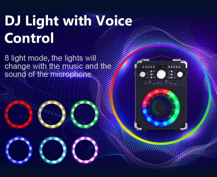 JYX S8 karaoke machine with 8 dynamic light show