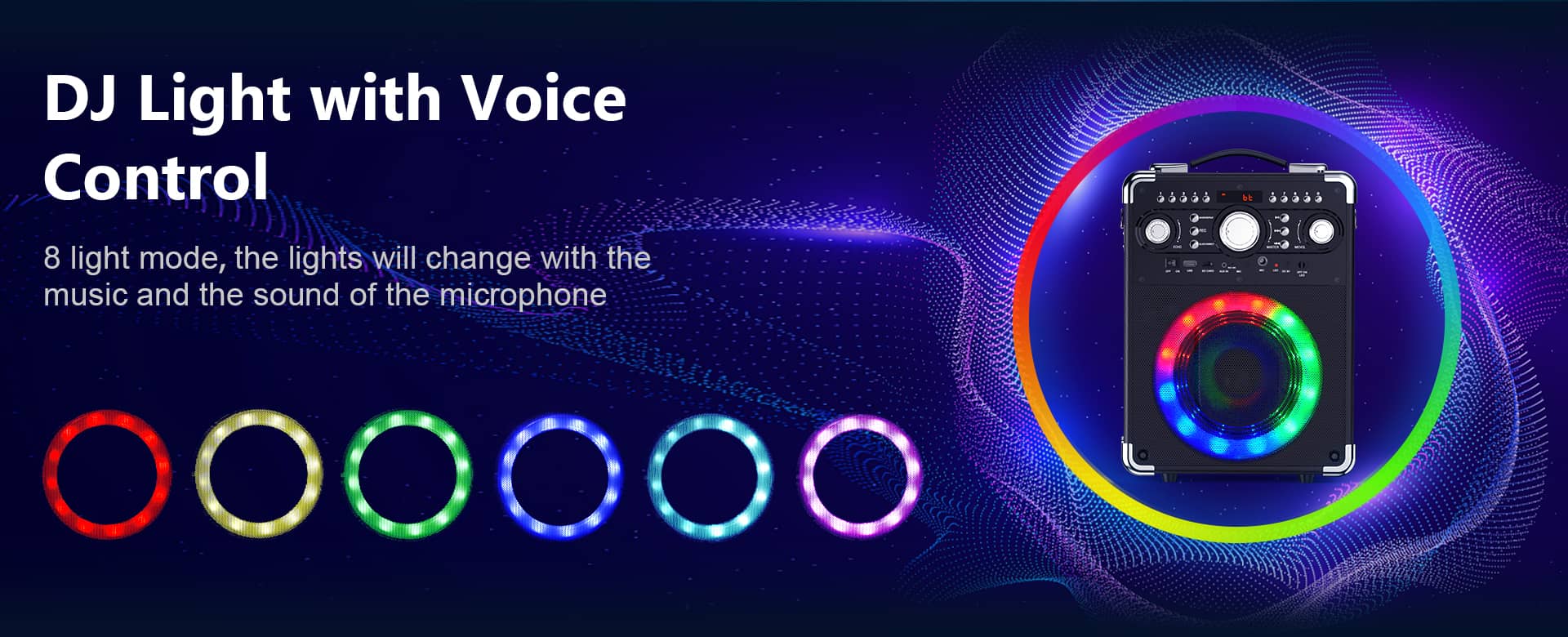 JYX S8 karaoke machine with 8 dynamic light show