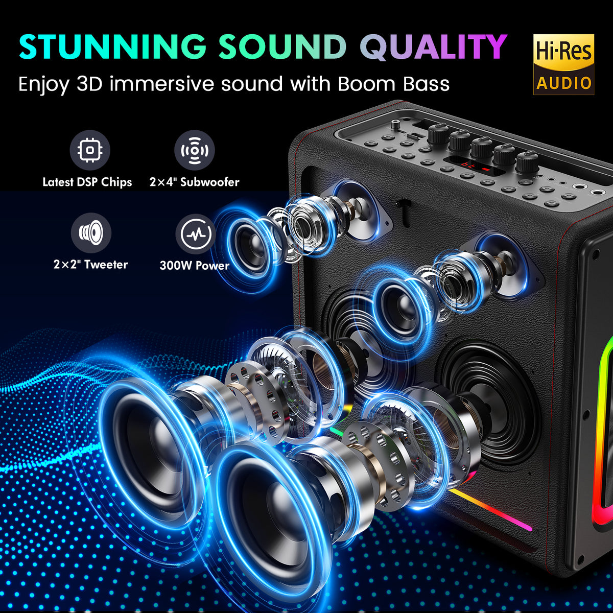 カラオケボックス ZX18PBS 400W Max Power | 8-Inch Slim Subwoofer Box