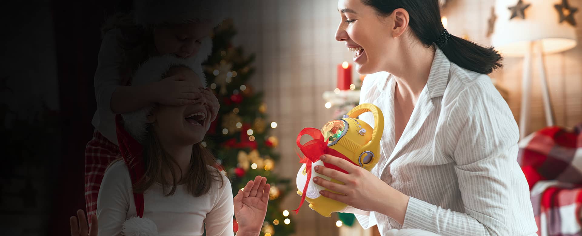 Best gift for children-JYX D15 karaoke machine for kids with microphones and lights