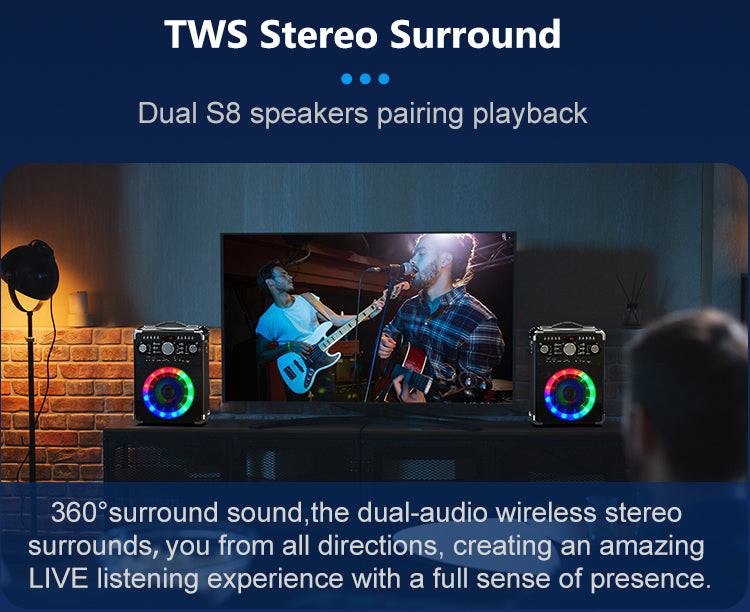 Connect two JYX S8 karaoke machine by TWS