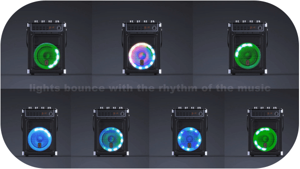 69bt karaoke speaker 7 modes led lights