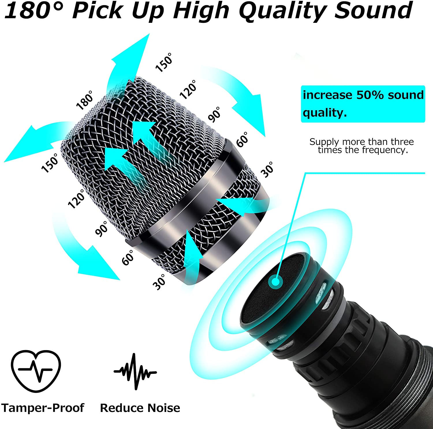 JYX V15 wireless microphone with 180-degree pick up