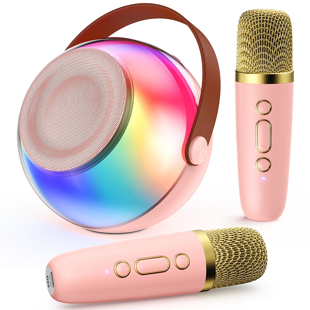 JYX D25 karaoke machine with two microphones