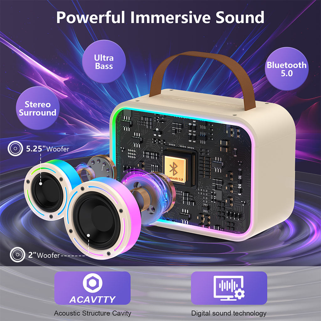 JYX D30 Karaoke Bluetooth with Wireless Mic, UltraBass, stereo surround, and digital sound technology.