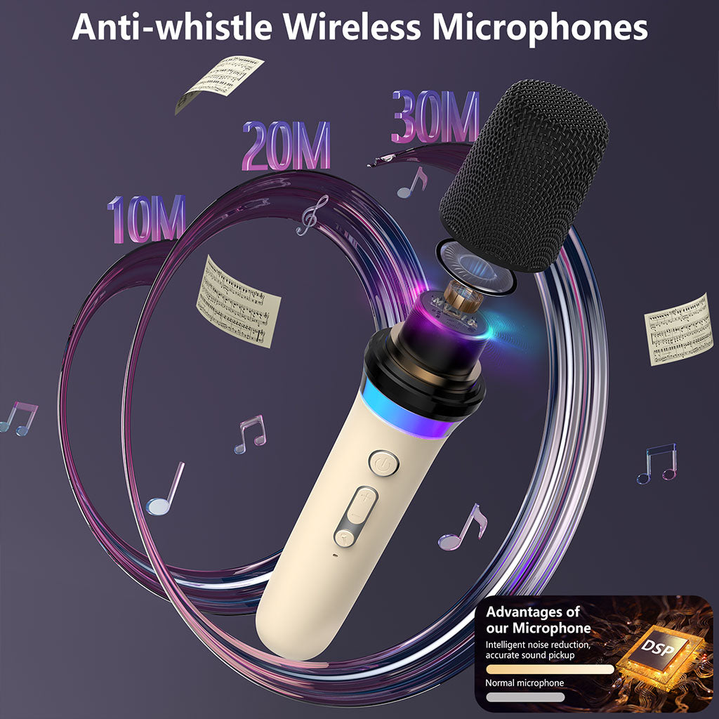 JYX D30 anti-whistle wireless microphones with a 30M audio reception distance.