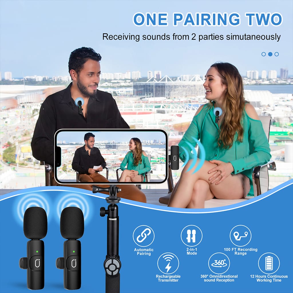 JYX K37 Lavalier Microphones Dual Microphones Kit