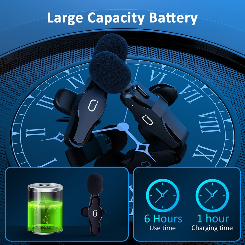 JYX K38 Wireless Lavalier Microphone with 6 Hour Usage Time