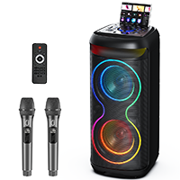 jyx t20-t karaoke machine with two wireless microphones 