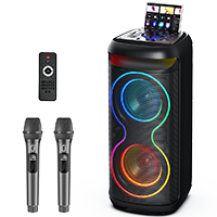 jyx t20-t karaoke machine with two wireless microphones