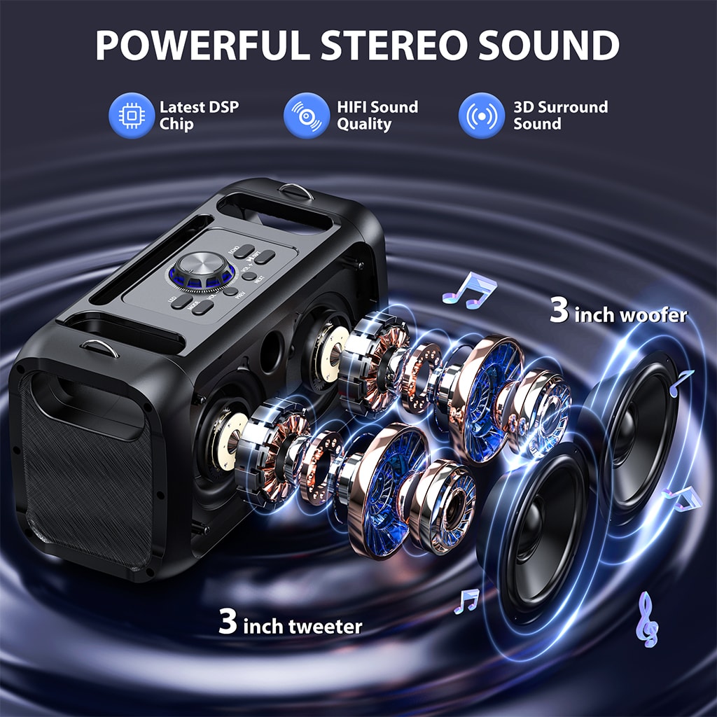 JYX T22 karaoke machine with powerful speakers for high-quality sound