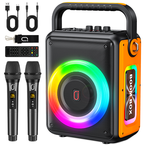 JYX S65 Karaoke machine with 2 wireless mics