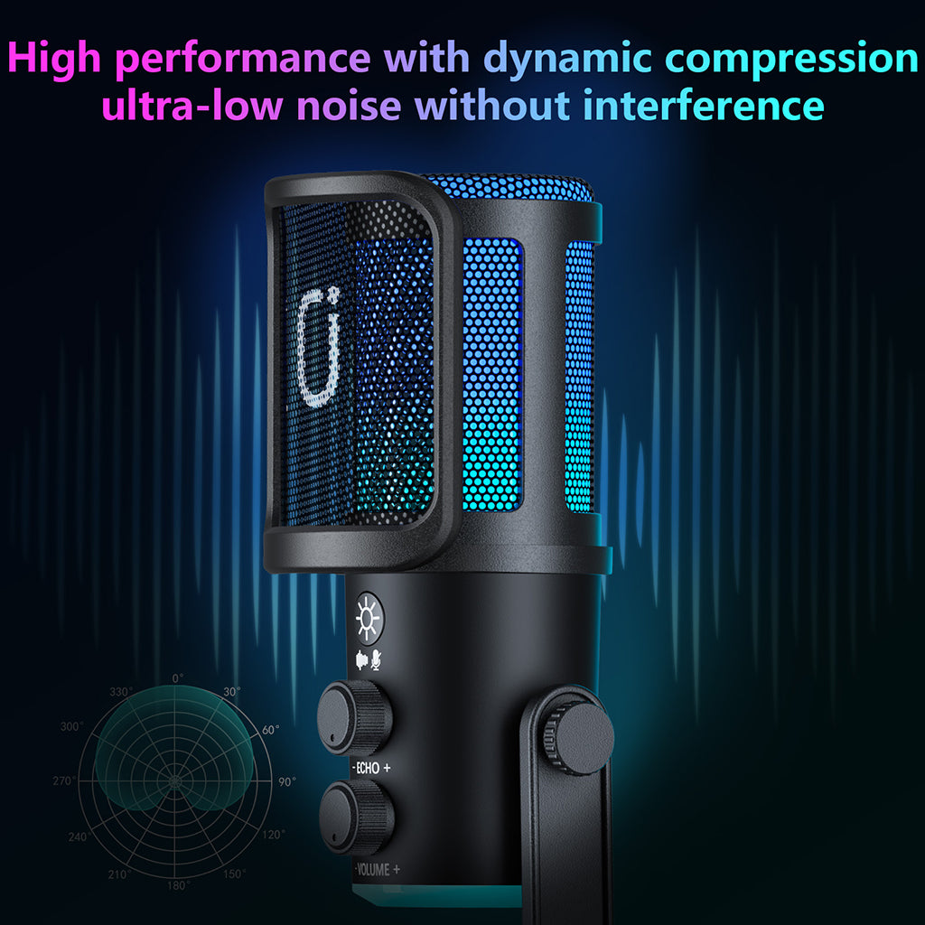 JYX U120 high-performance game microphone with dynamic compression and ultra-low noise for interference-free gaming experience