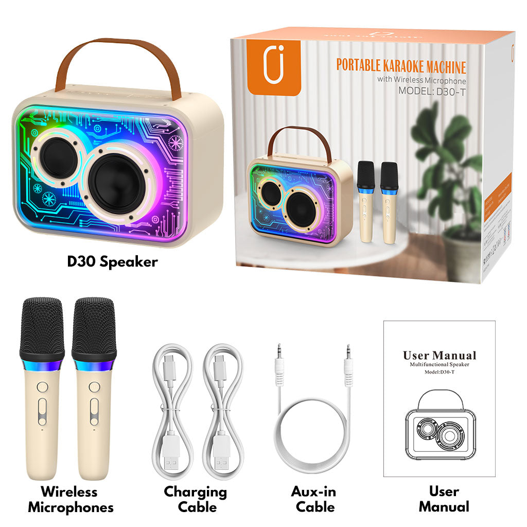 jyx D30 karaoke machine packinng accessories