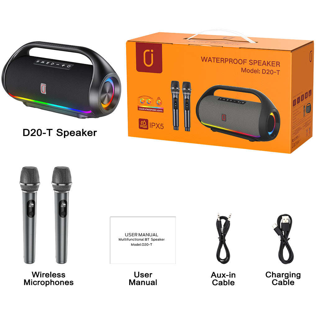 jyx d20 karaoke machine packinng accessories