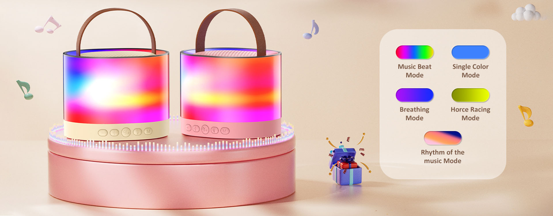 JYX D23 Mini Karaoke Machine for kids with wireless microphones, featuring 5 lighting modes for splendid ambience.