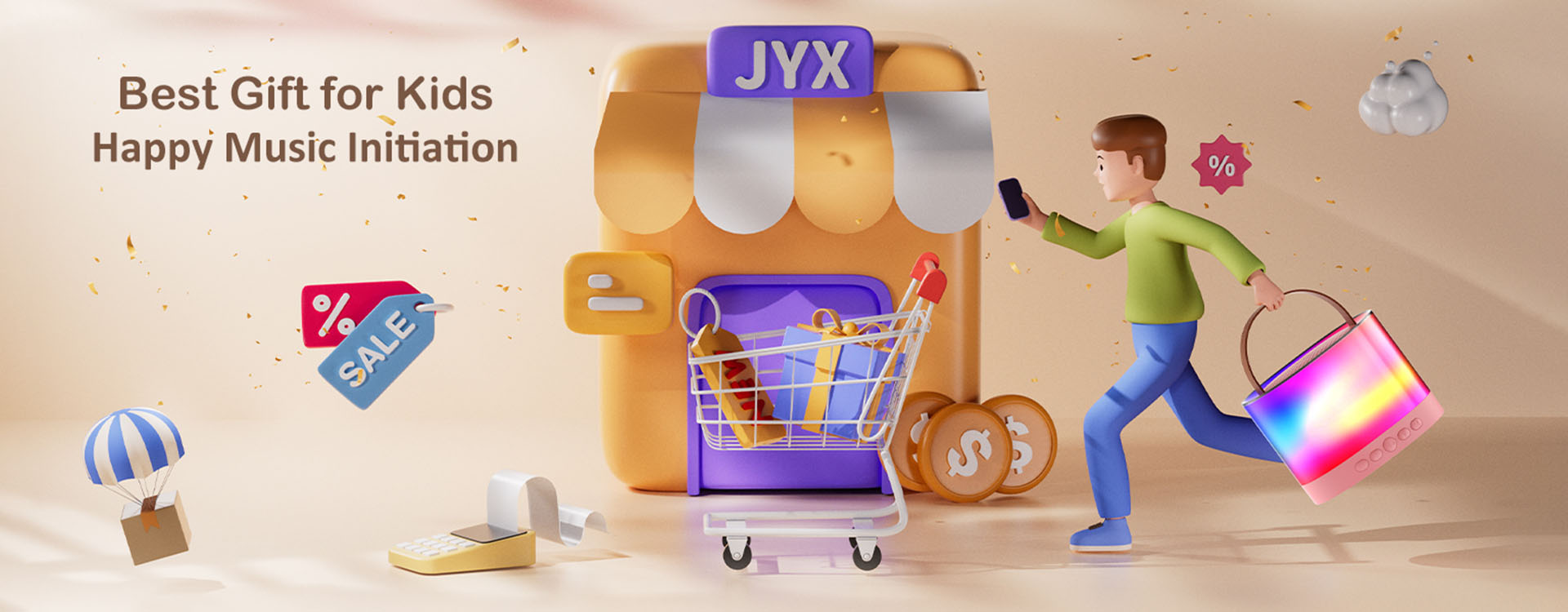 JYX D23 Mini Karaoke Machine for Kids with Wireless Microphones, the perfect gift to initiate children into the joy of happy music.