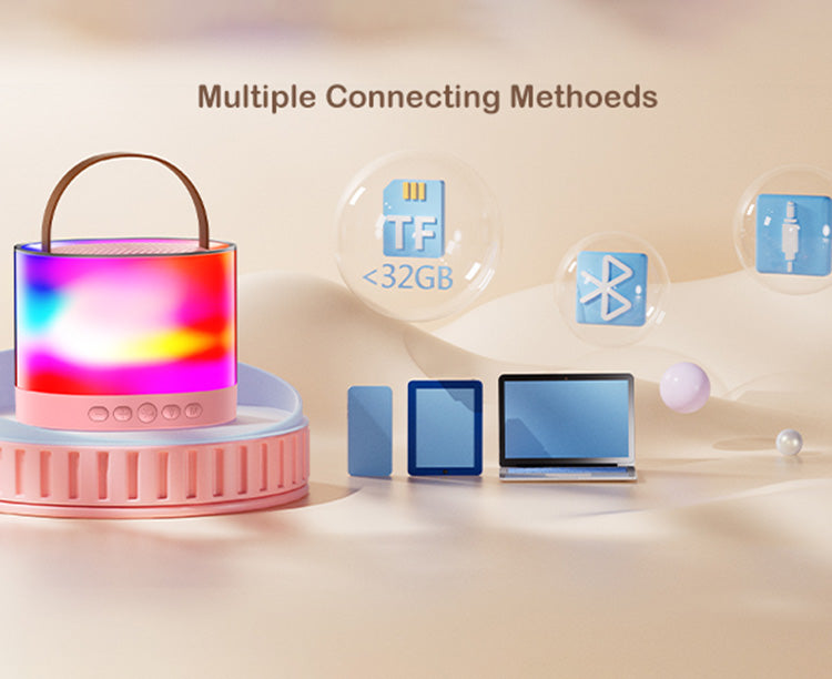 JYX D23 Mini Karaoke for Kids with Wireless Microphones. Multiple connecting methods, TF<32GB.