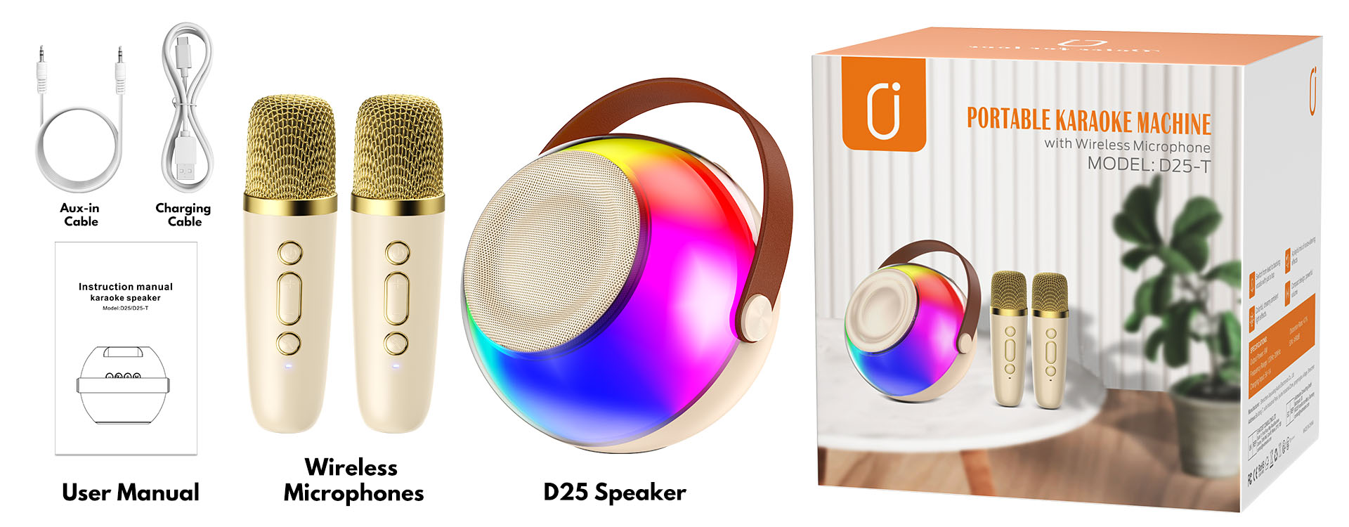 jyx d25 karaoke machine packinng accessories