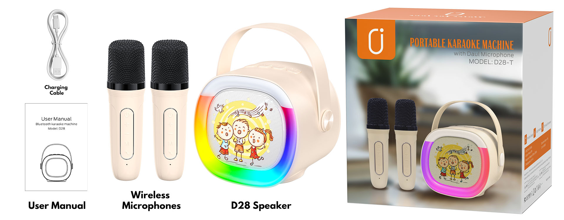 jyx d28 karaoke machine packinng accessories