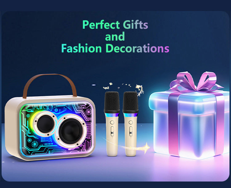 JYX D30 Karaoke Machine with Bluetooth and Wireless Mic, perfect gifts and fashion decorations.