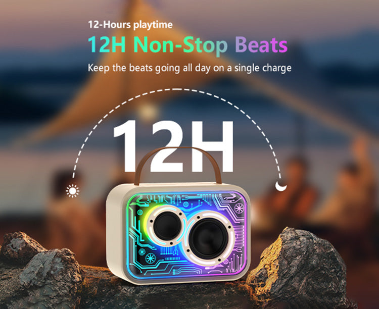 JYX D30 Karaoke Machine with 12 hours playtime for non-stop beats all day.