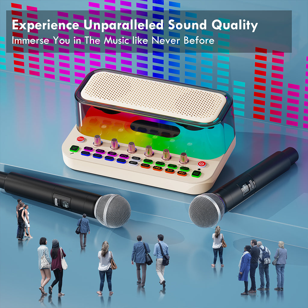 Experience unparalleled sound quality - JYX S1 live sound card karaoke machine with 2 wireless microphones. Music like never before.