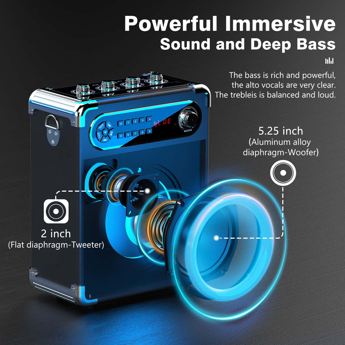 Karaoke Machine, Bluetooth Karaoke System, Portable PA Speaker System with 2 Wireless Microphones, Speaker with Phone Holder for Home, Party, Wedding, Church etc Karaoke Machine, Bluetooth Karaoke System, Portable PA Speaker System with 2 Wireless Microphones, Speaker with Phone Holder for Home, Party, Wedding, Church etc