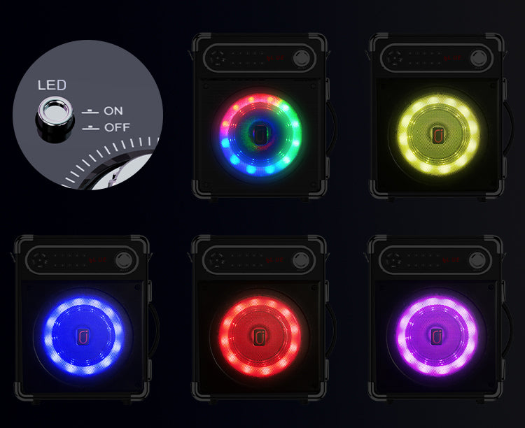 6 light modes and LED light botton of JYX S55 karaoke machine with light