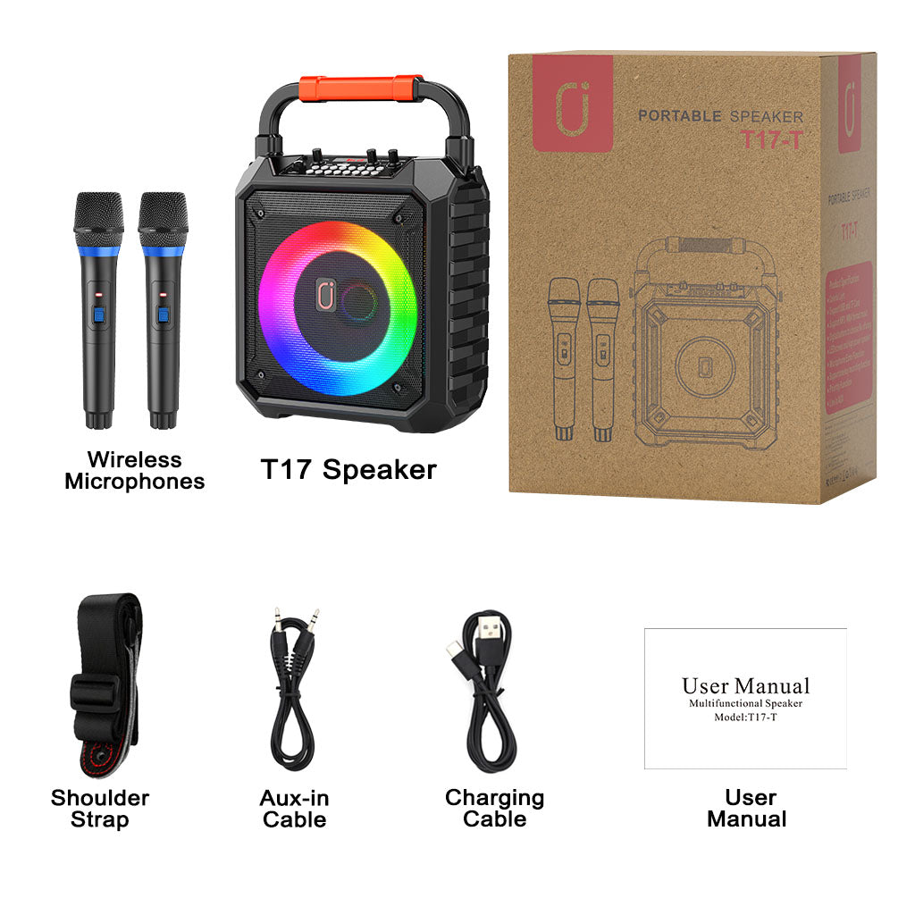 jyx t17 karaoke machine packinng accessories