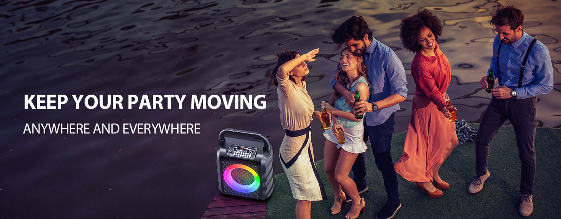 JYX T18T Home Karaoke Machine with 2 wireless microphones. Keep your party moving anywhere and everywhere.