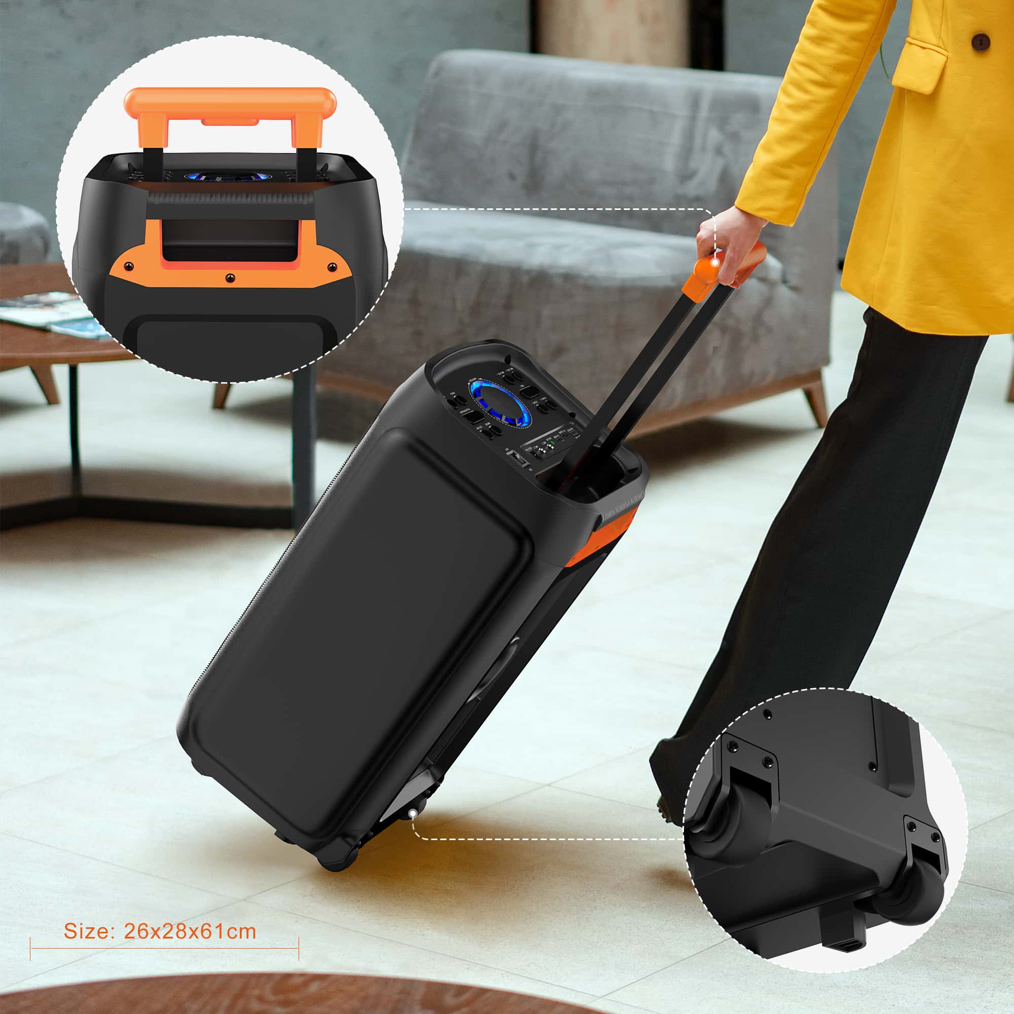 jyx t9 karaoke machine with telescopic handle