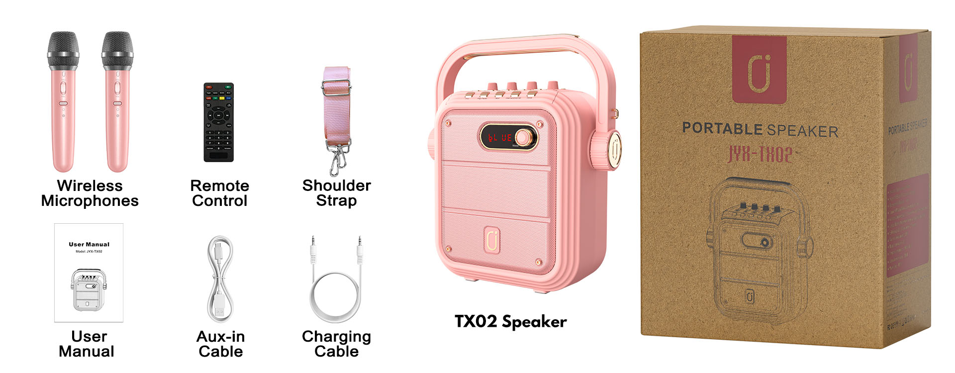 jyx tx02 karaoke machine packinng accessories