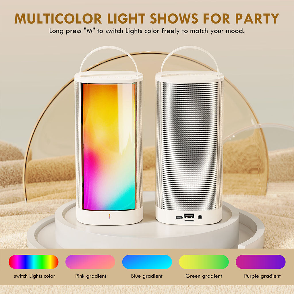 JYX D31 portable karaoke machine with 2 wireless mics and multicolor light shows for parties.