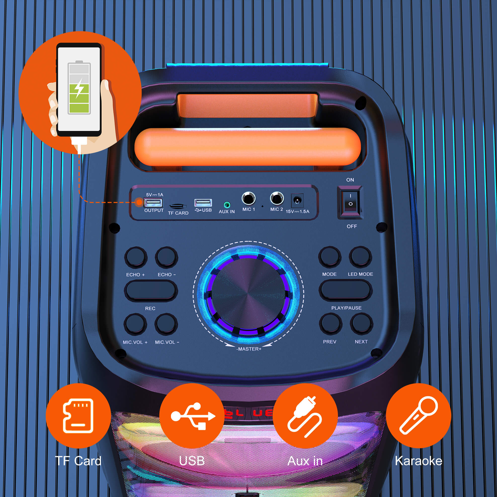 panel on the jyx t9 karaoke machine