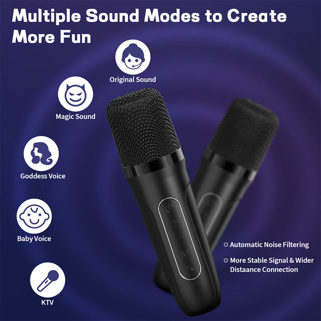 JYX D38 karaoke mic with multiple sound modes and stable connection