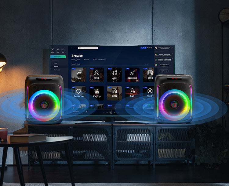 TWS karaoke speaker sync playback - Enjoy synchronized playback with TWS speaker functionality.
