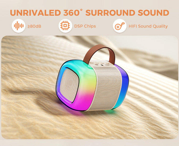 JYX D33 karaoke machine with 360° surround sound and HI-Fi audio quality.