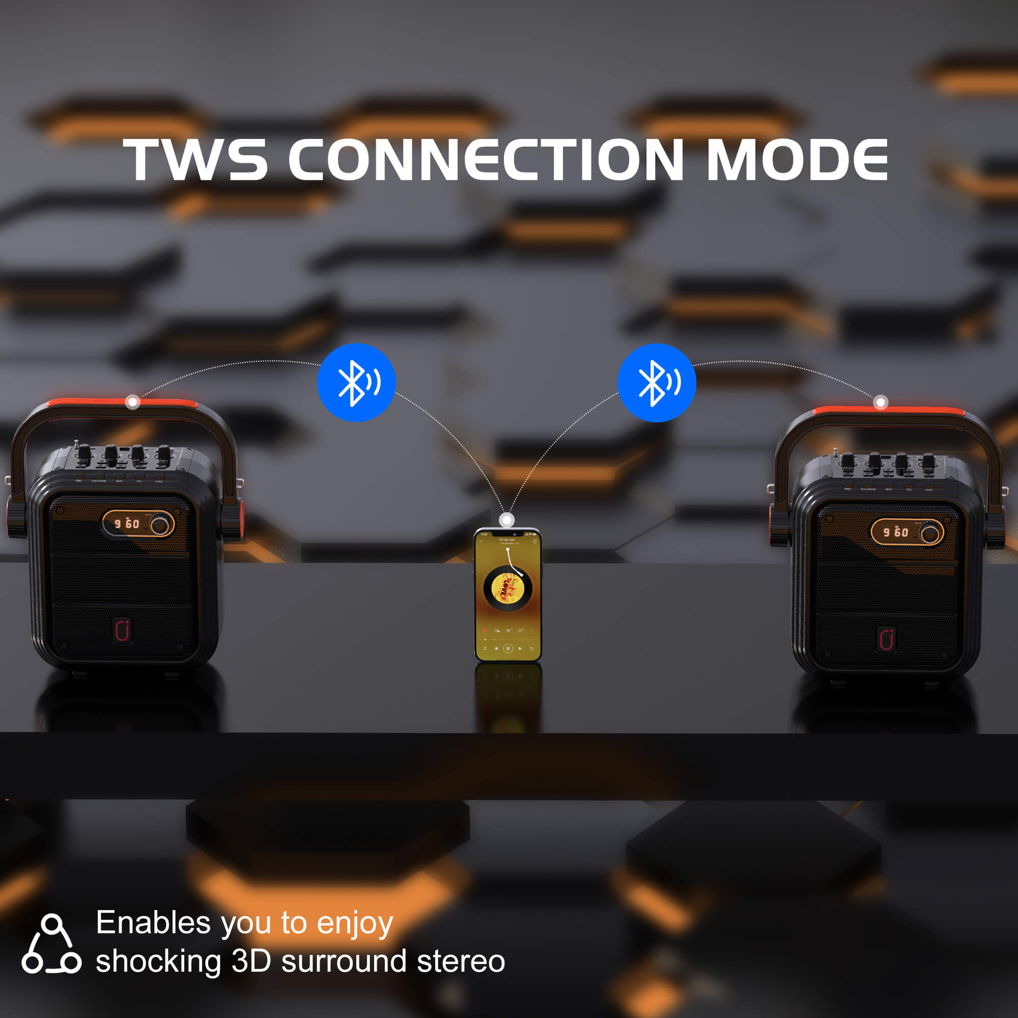 JYX Karaoke Machine 66BT with TWS Connection Mode