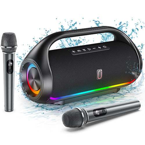 JYX 66BT Karaoke Machine with Two Wireless Microphones