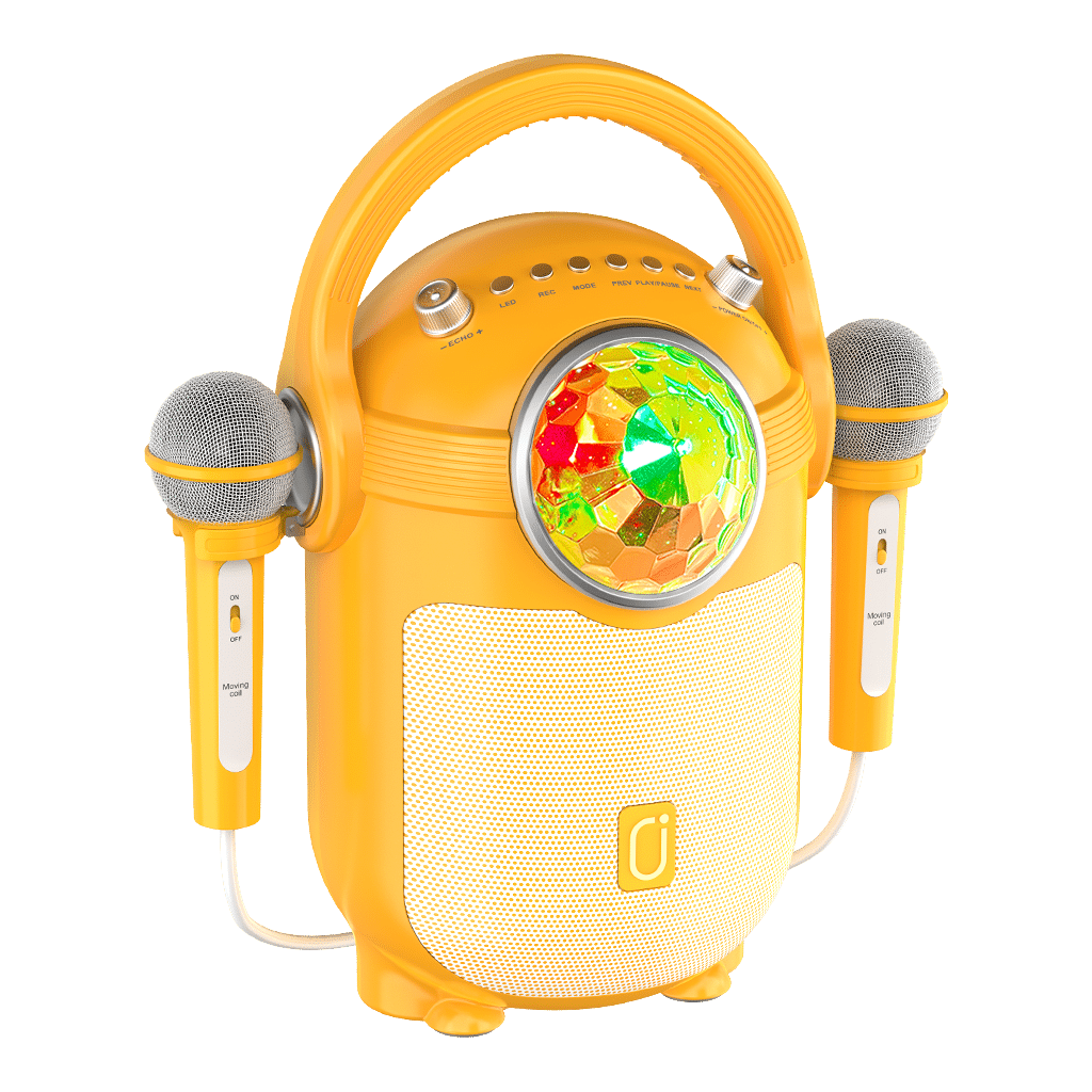 JYX D15 Karaoke Machine for kids with 2 Microphones, Karaoke Microphone Speaker with Party Lights