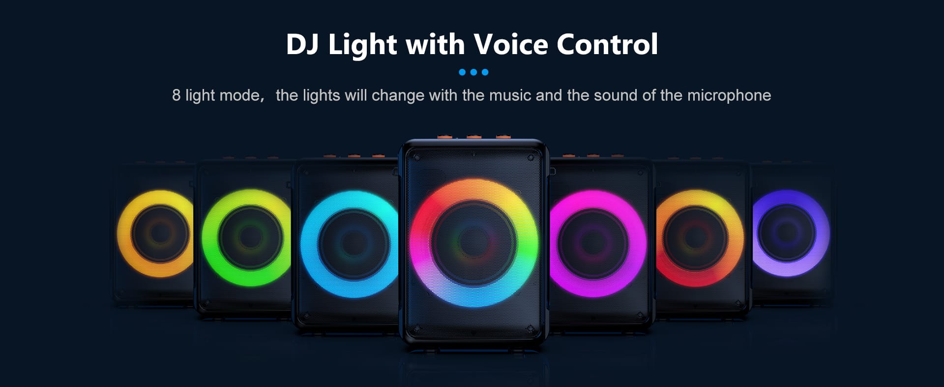 8 different light modes of JYX D13 karaoke machine