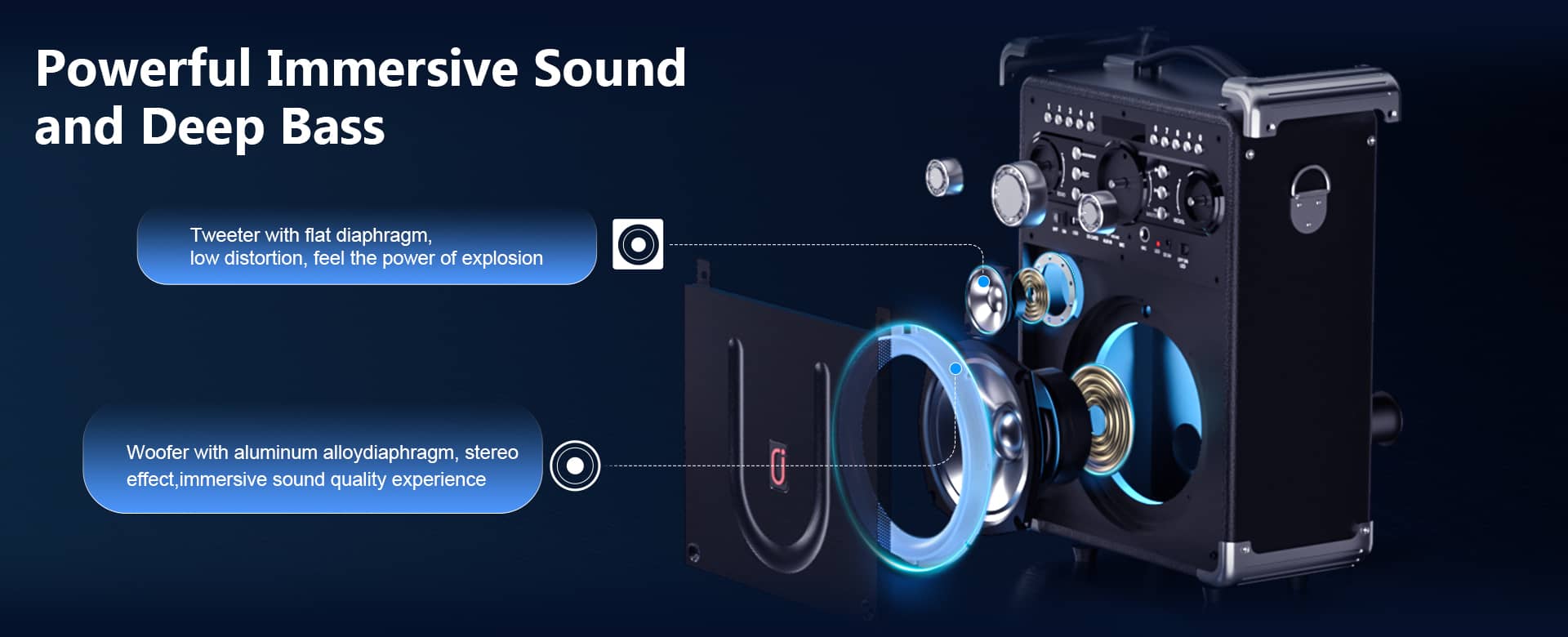 JYX S8 karaoke machine with powerful sound and deep bass
