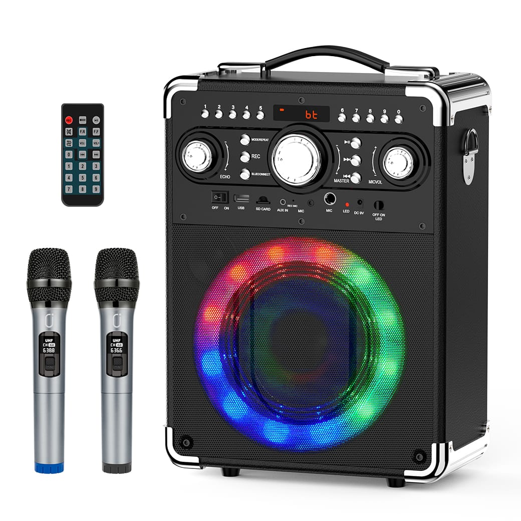 JYX S55 Karaoke Machine with Three Wireless Microphones with Bluetooth