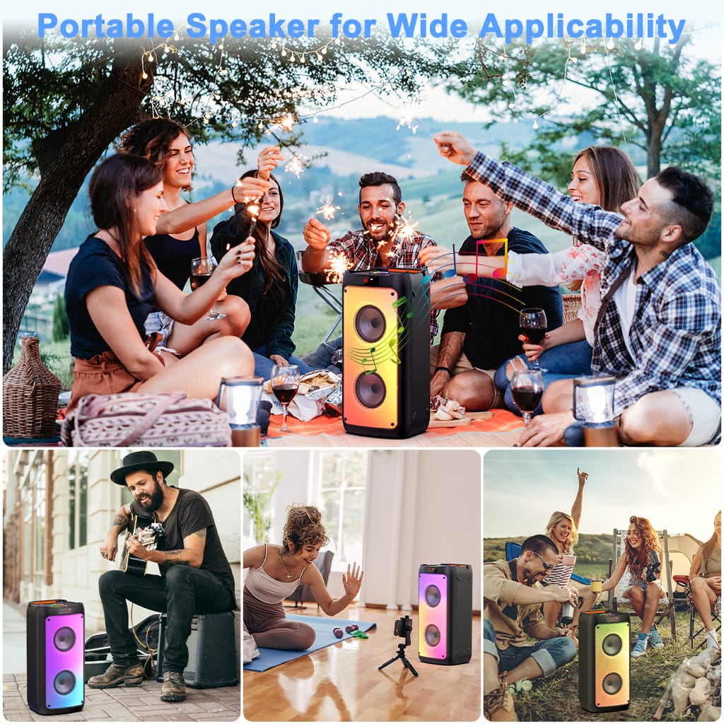 People having parties with JYX portable karaoke machine with light