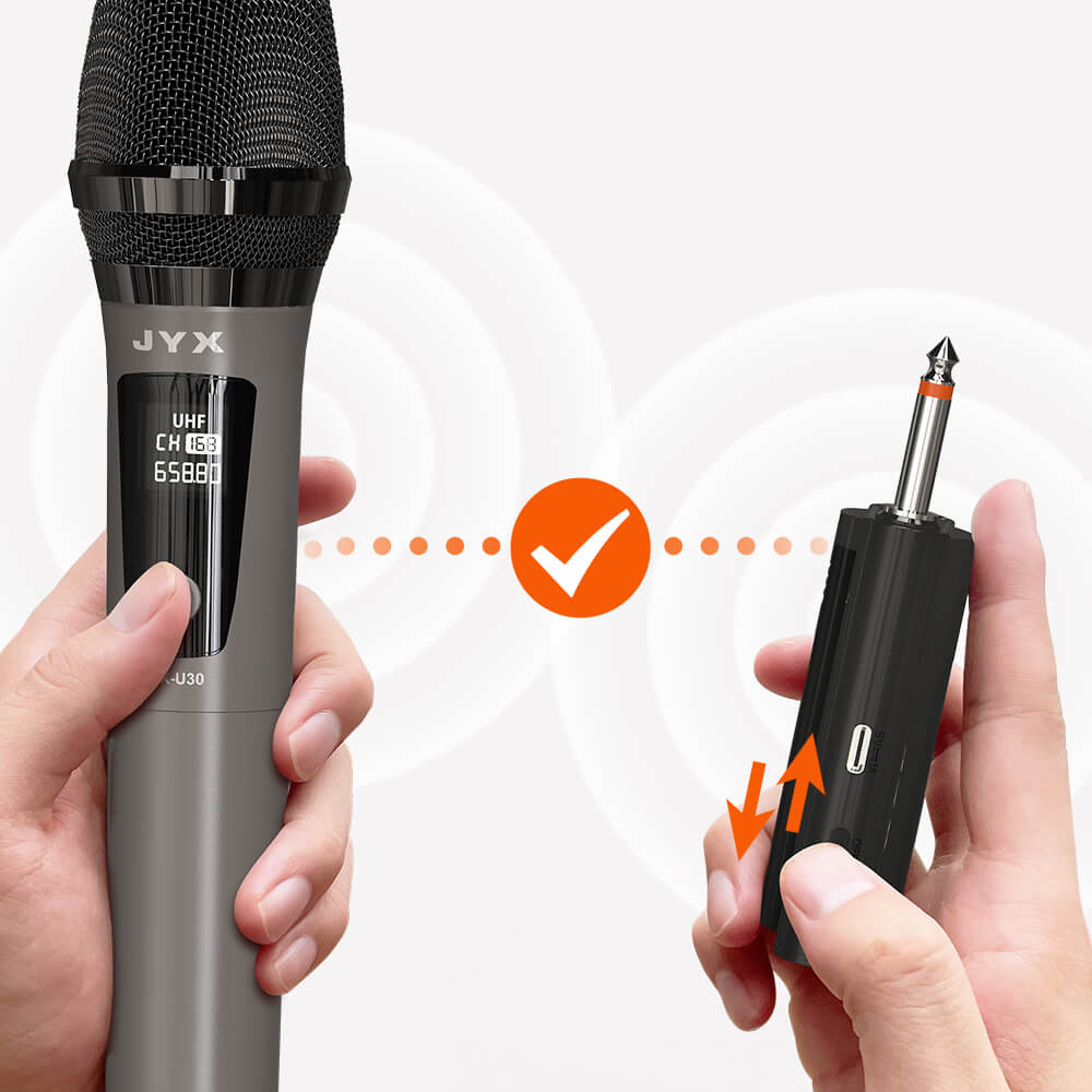 JYX U30 wireless microphones with receiver