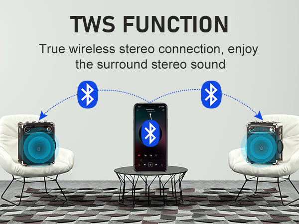 TWS function which connect two JYX S55 karaoke machine