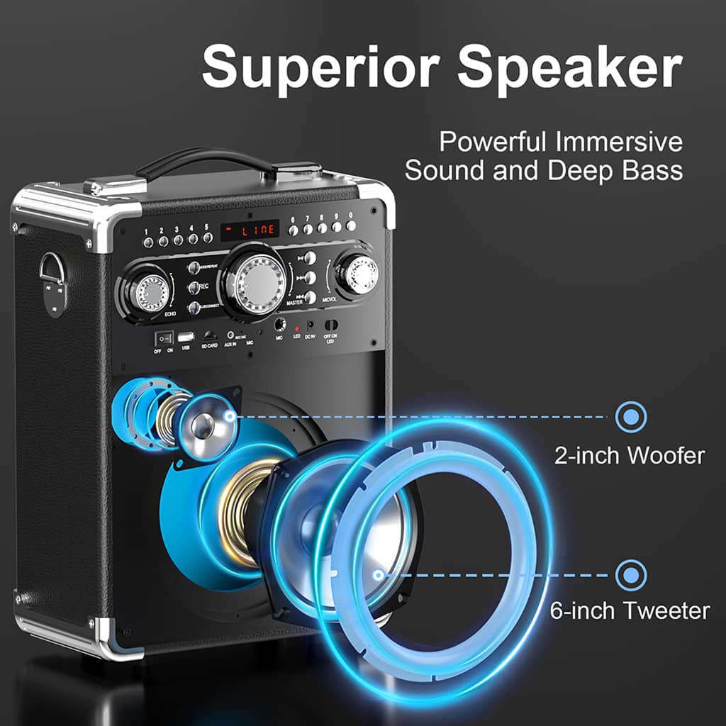 JYX Portable Karaoke Machine With 2 Wireless Mics Sxh wireless karaoke machine