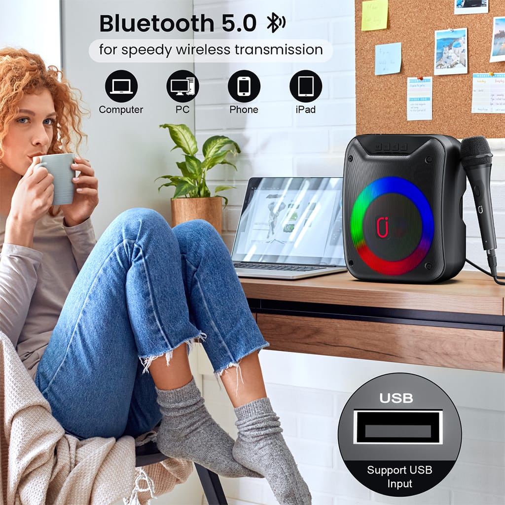 JYX D18 Karaoke Machine with Bluetooth Connectivity