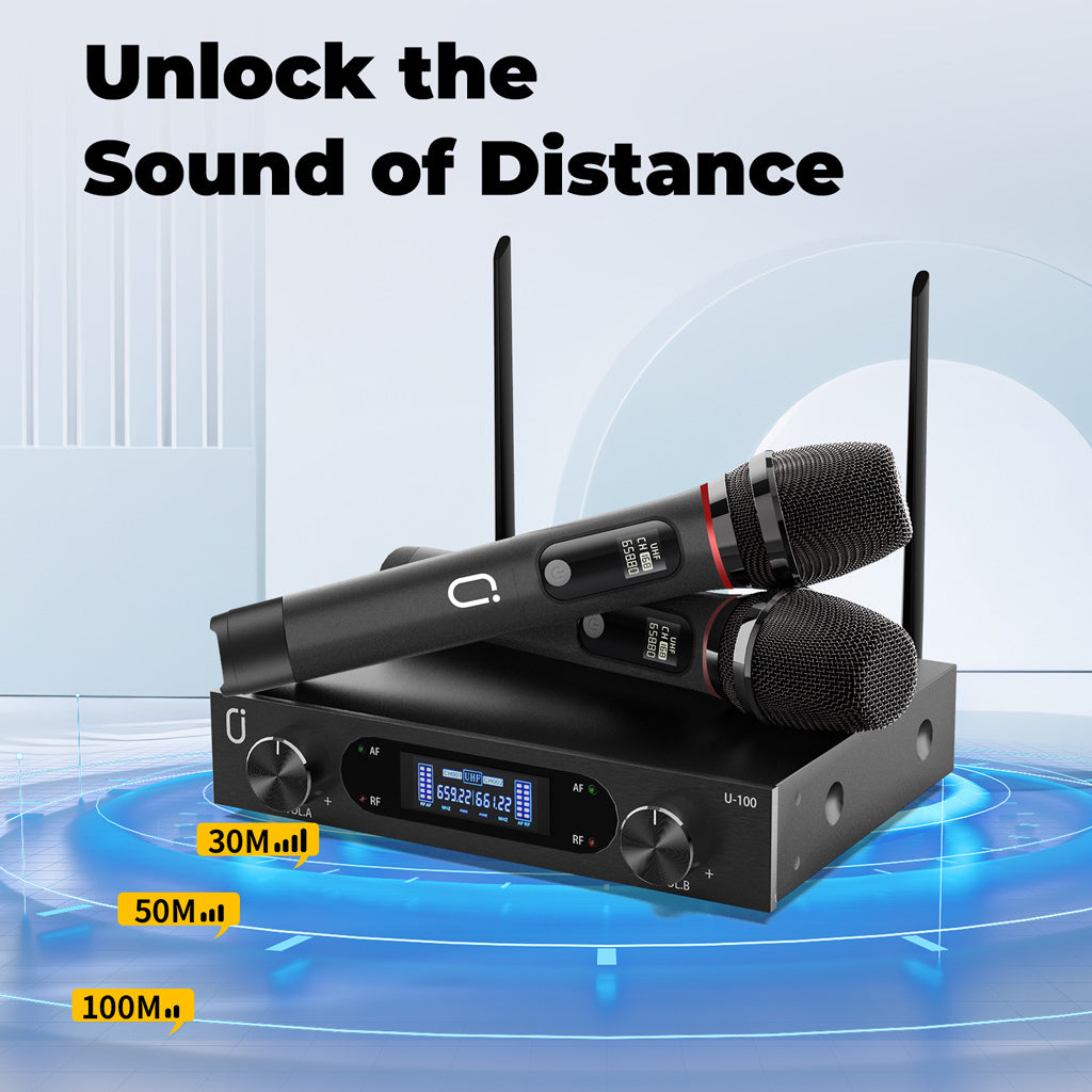 JYX MS001 Wireless Microphone System unlocks sound from up to 100 meters away.